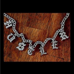 🔥RARE🔥 HUSTLER Belt Rhinestone Bling Dangle Letters Chrome Chain Belt 44”
